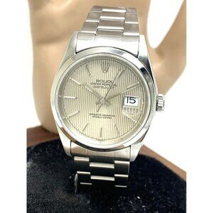 Rolex Datejust Men's Watch 16200 Vintage 1995 Swiss Automatic Tapestry Dial 36mm